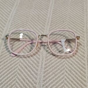 Elegant Pink and Gold Square Glasses